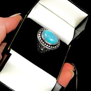 Mark Tigon turquoise stone sterling silver ring